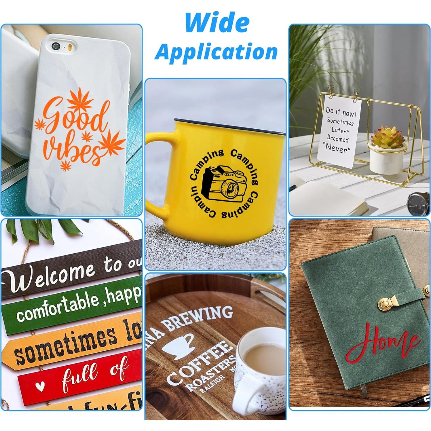 Vinilo Permanente Negro HTVRONT 30.48 cm x 9.14 m para Cricut