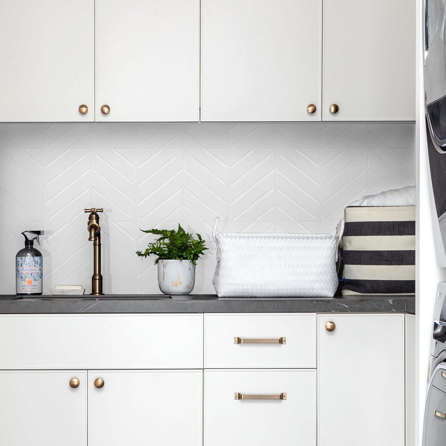 Azulejos Autoadhesivos STICKGOO Espiga 10 Hojas 32x24.6cm Blanco