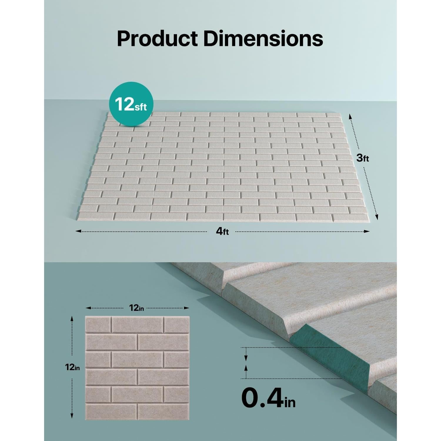 Paneles Acústicos Autoadhesivos Soundsbay Ladrillo Beige 12 Pzas