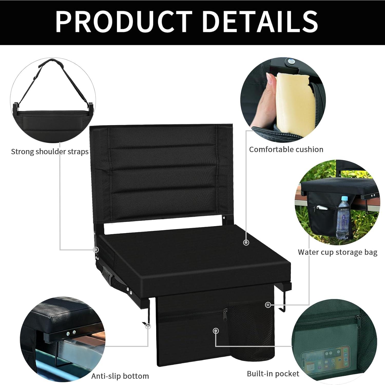 Silla Plegable Portátil ZOTORUN ZR8001 con Soporte y Cojín