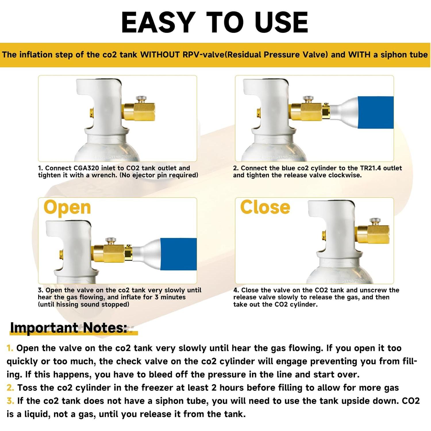 Adaptador de Recarga CO2 CGA320 para Fizzi One Touch Jet