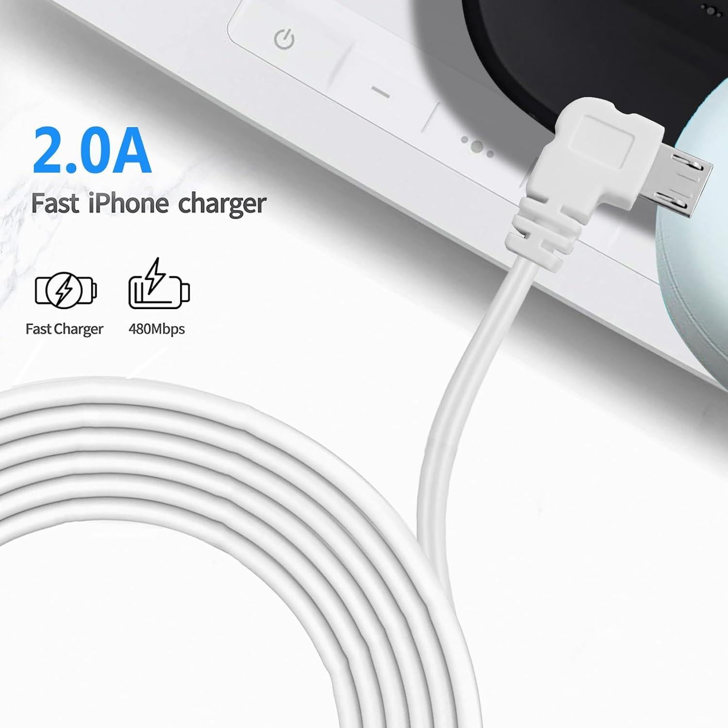 Adaptador de Corriente 4.0m WZHENB para Arlo Pro y Wyze Cam