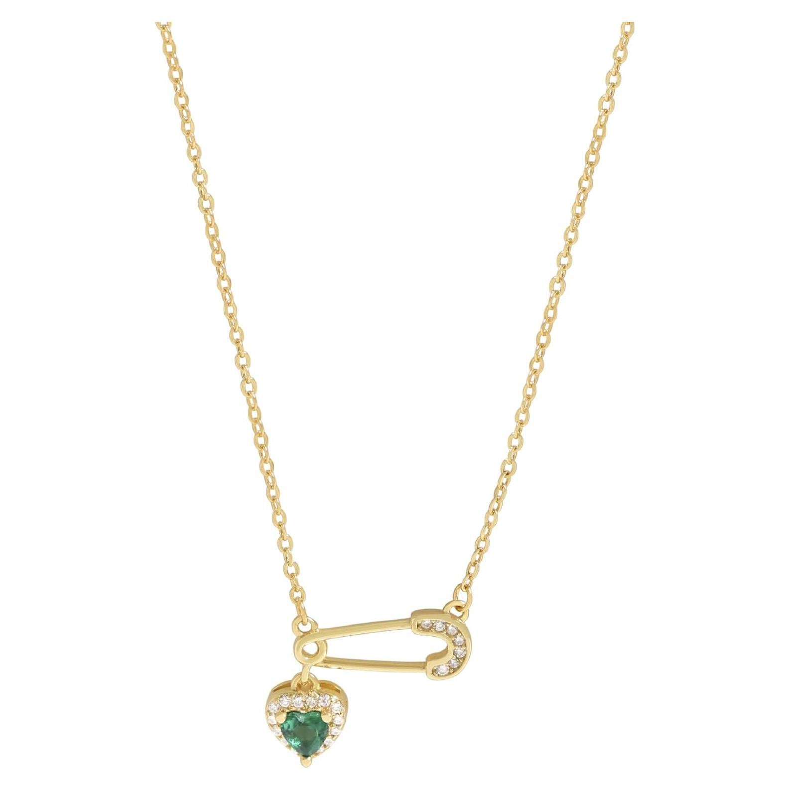 Collar de Alfiler de Seguridad Dainty Dorado con Charms 40cm