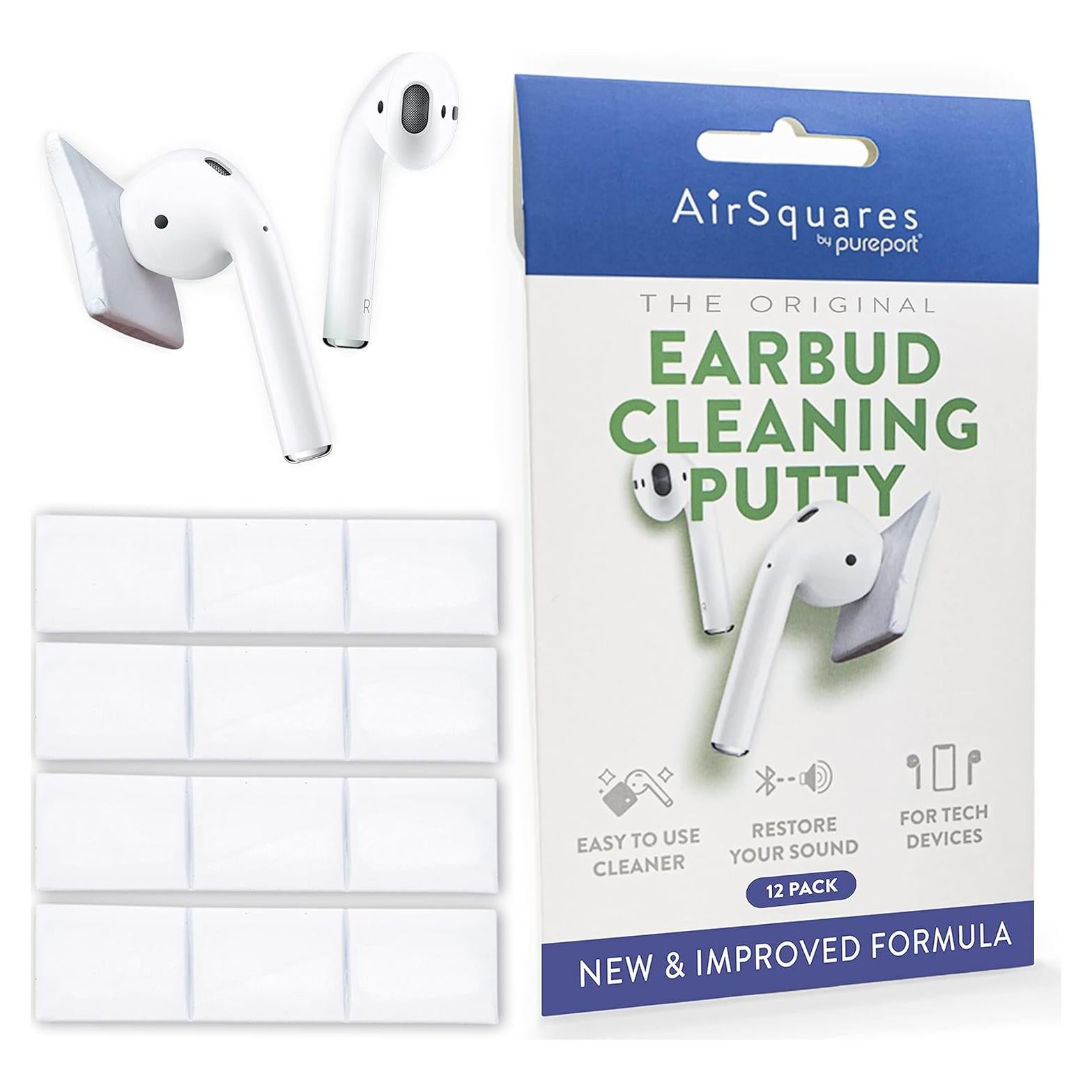 Pasta de Limpieza AirSquares para Auriculares - Paquete de 12