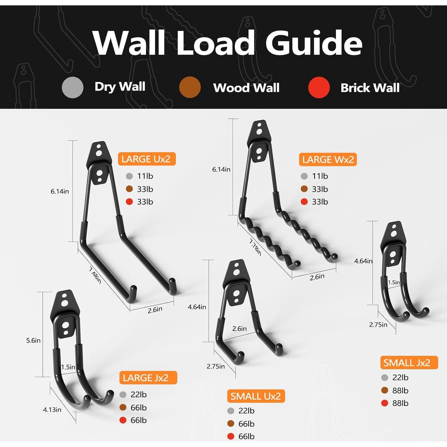 Ganchos de Almacenamiento HSTMYFS para Garaje - 10 Piezas 35kg