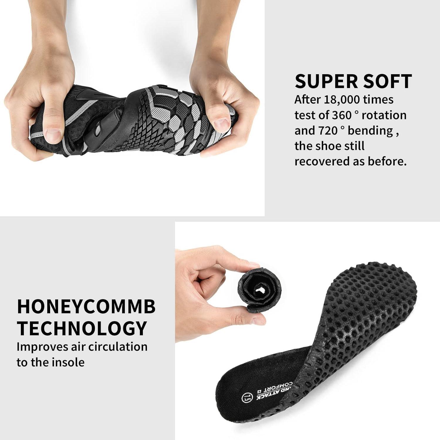 Zapatos Barefoot Hombre Grand Attack Zt608 Negro 7.5 Ancho