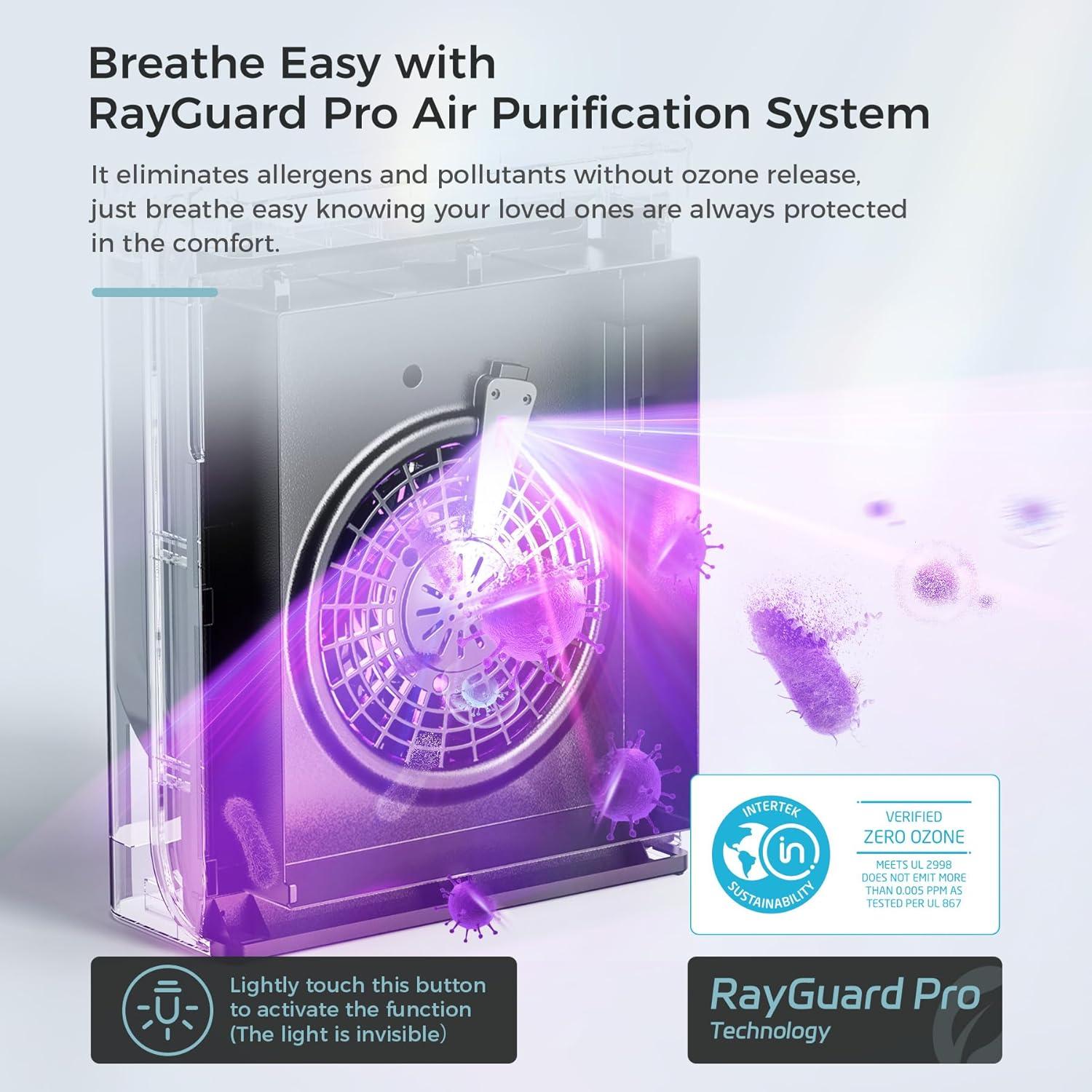 Purificador de Aire AROEVE MK07 Negro para Habitaciones hasta 139 m²