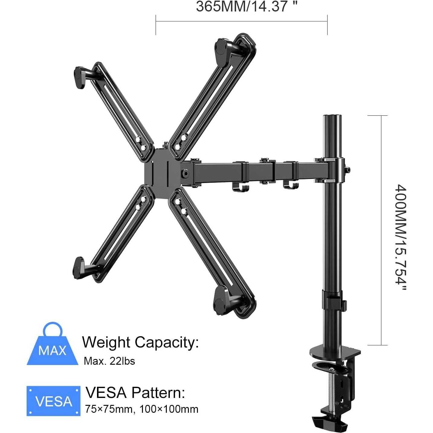 Soporte de Escritorio para Monitor Pholiten 33-68 cm Ajustable
