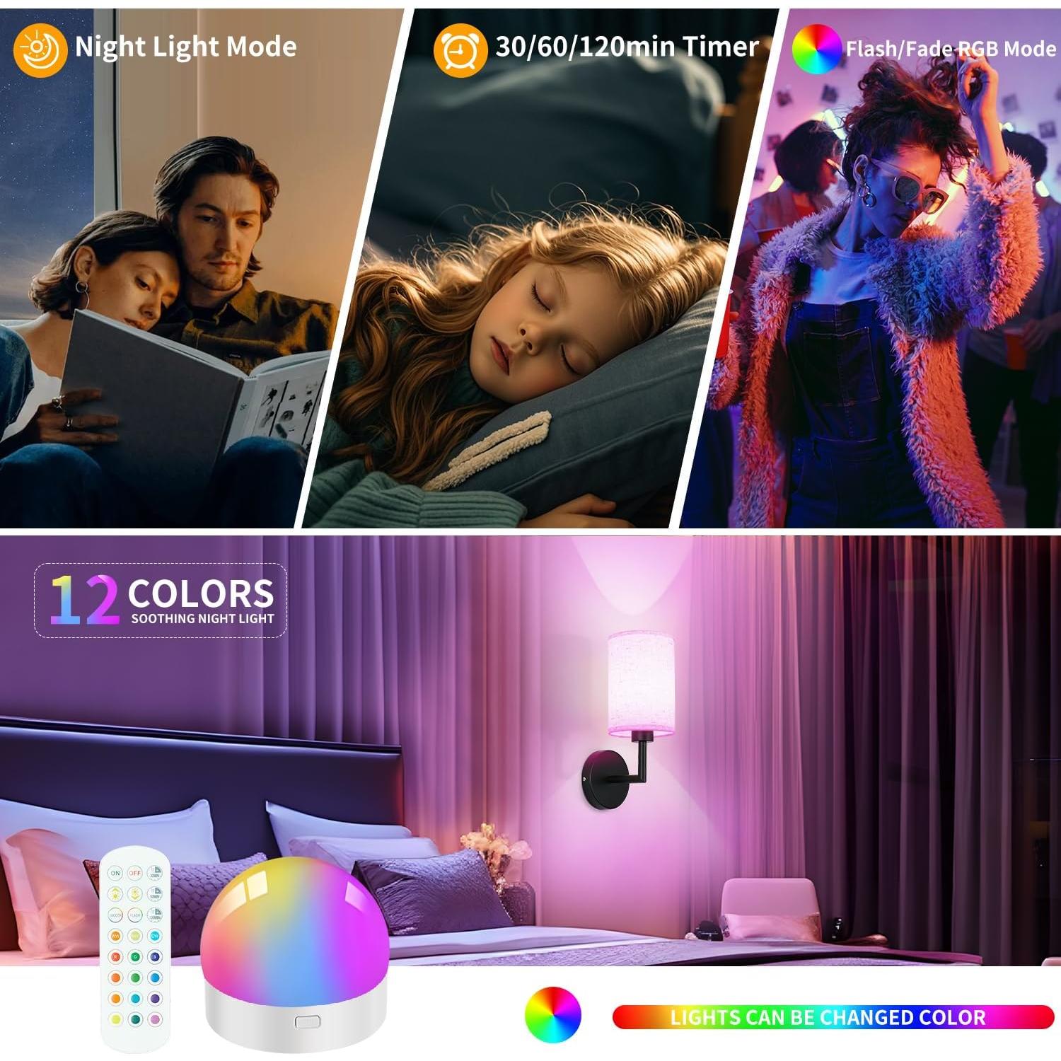 Juego de Apliques de Pared Recargables Wall Sconc 2 Unidades