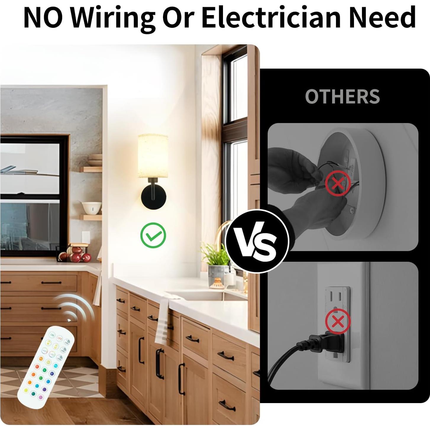 Juego de Apliques de Pared Recargables Wall Sconc 2 Unidades