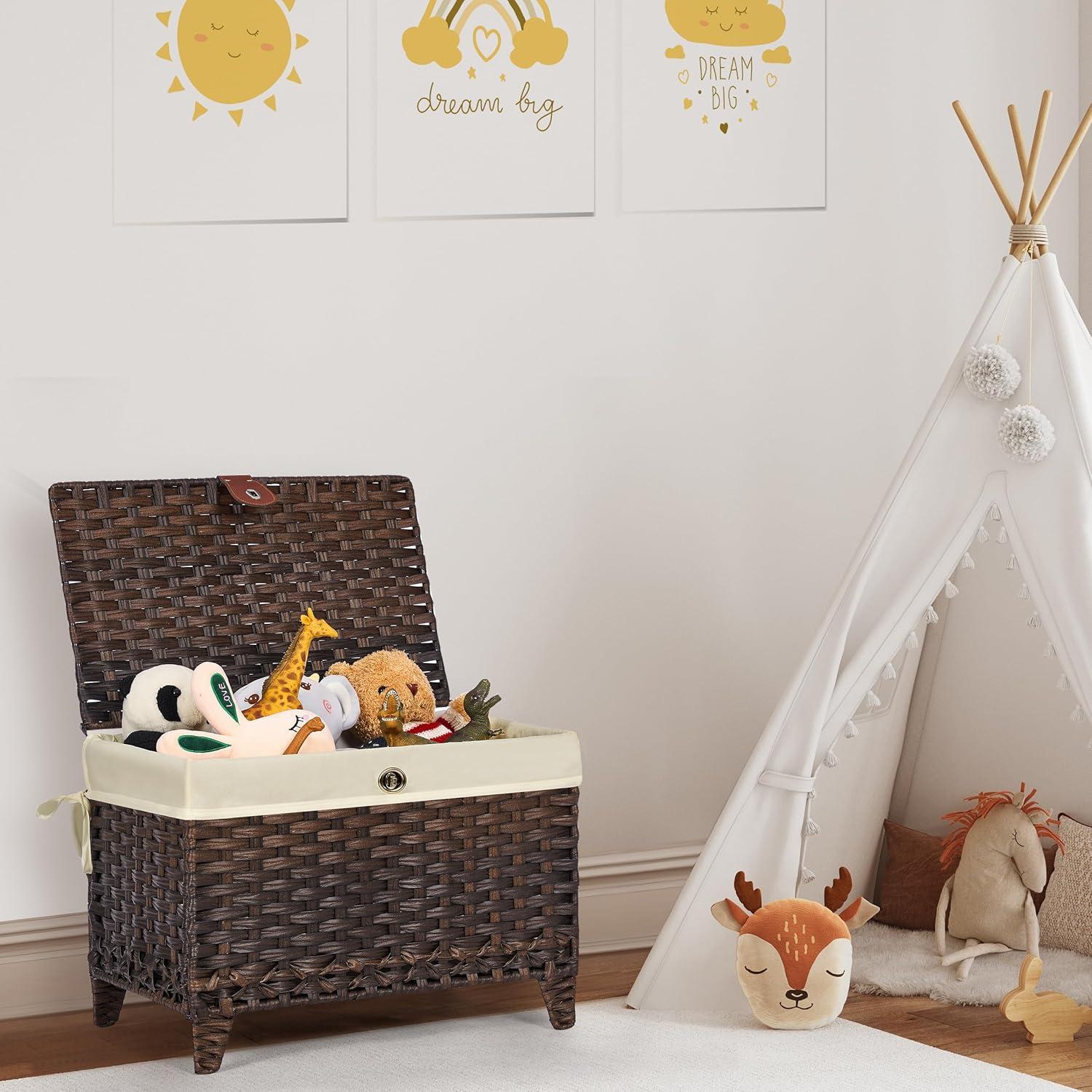 Cesta de Almacenamiento Honjourai 65L con Tapa y Forro Removible