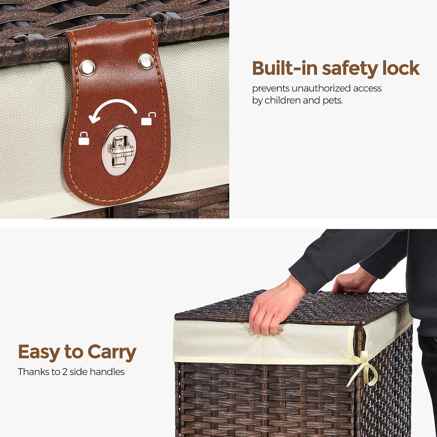 Cesta de Almacenamiento Honjourai 65L con Tapa y Forro Removible