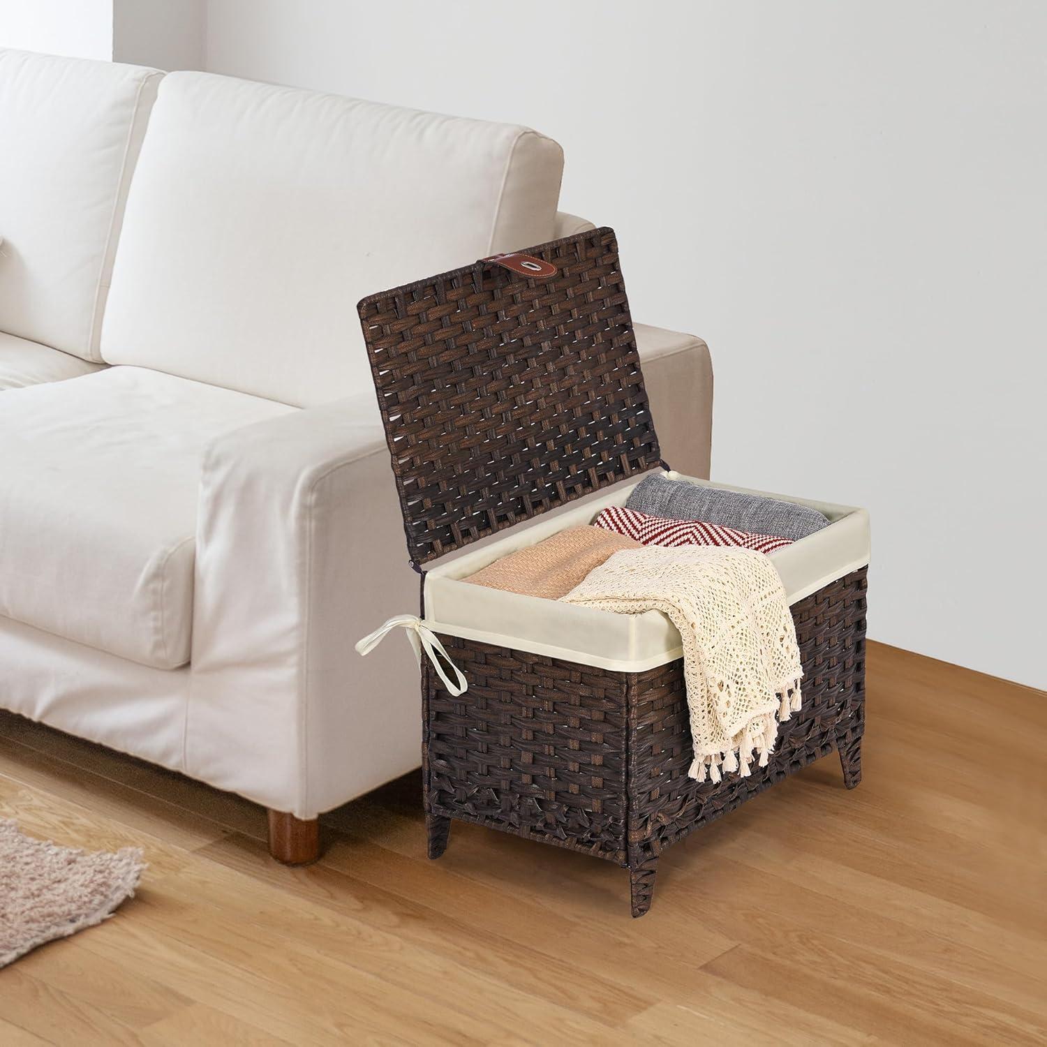 Cesta de Almacenamiento Honjourai 65L con Tapa y Forro Removible