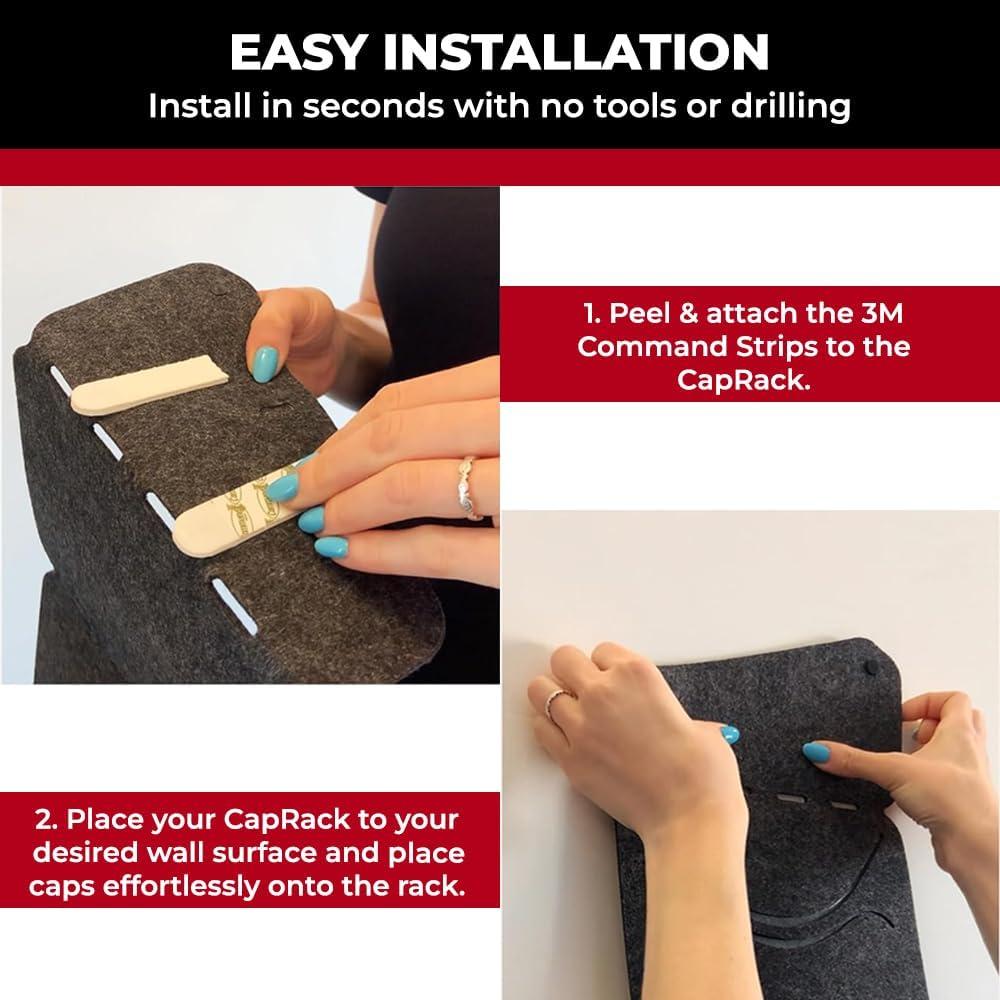 Organizador de Sombreros Caprack Gris Oscuro para Pared