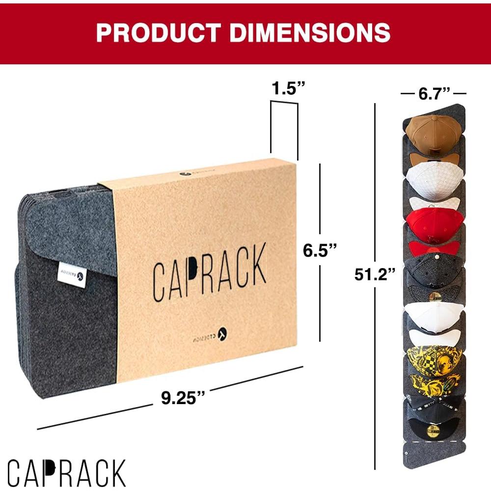 Organizador de Sombreros Caprack Gris Oscuro para Pared