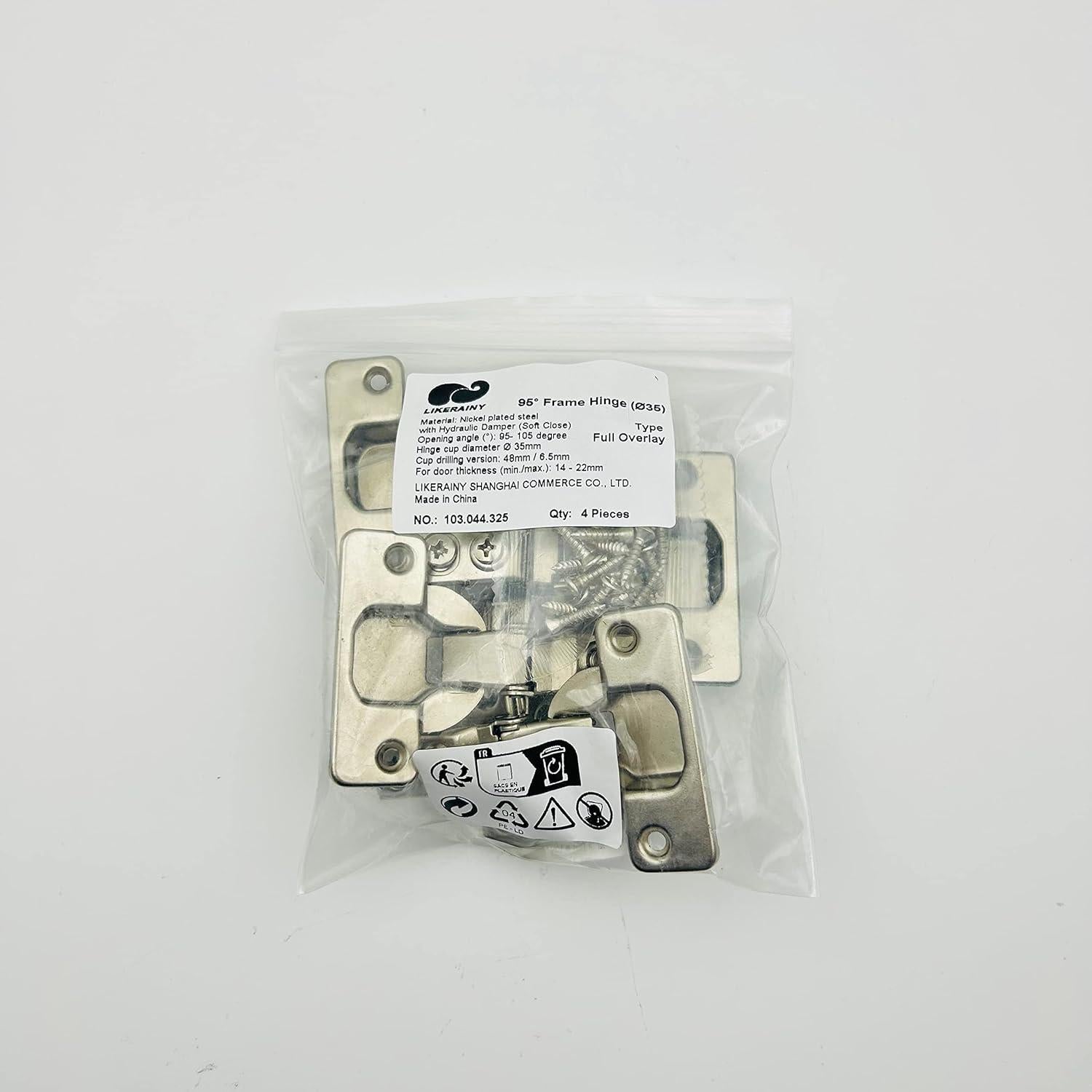 Bisagras de Marco LIKERAINY 35mm con Amortiguador Cierre Suave - Paquete de 4