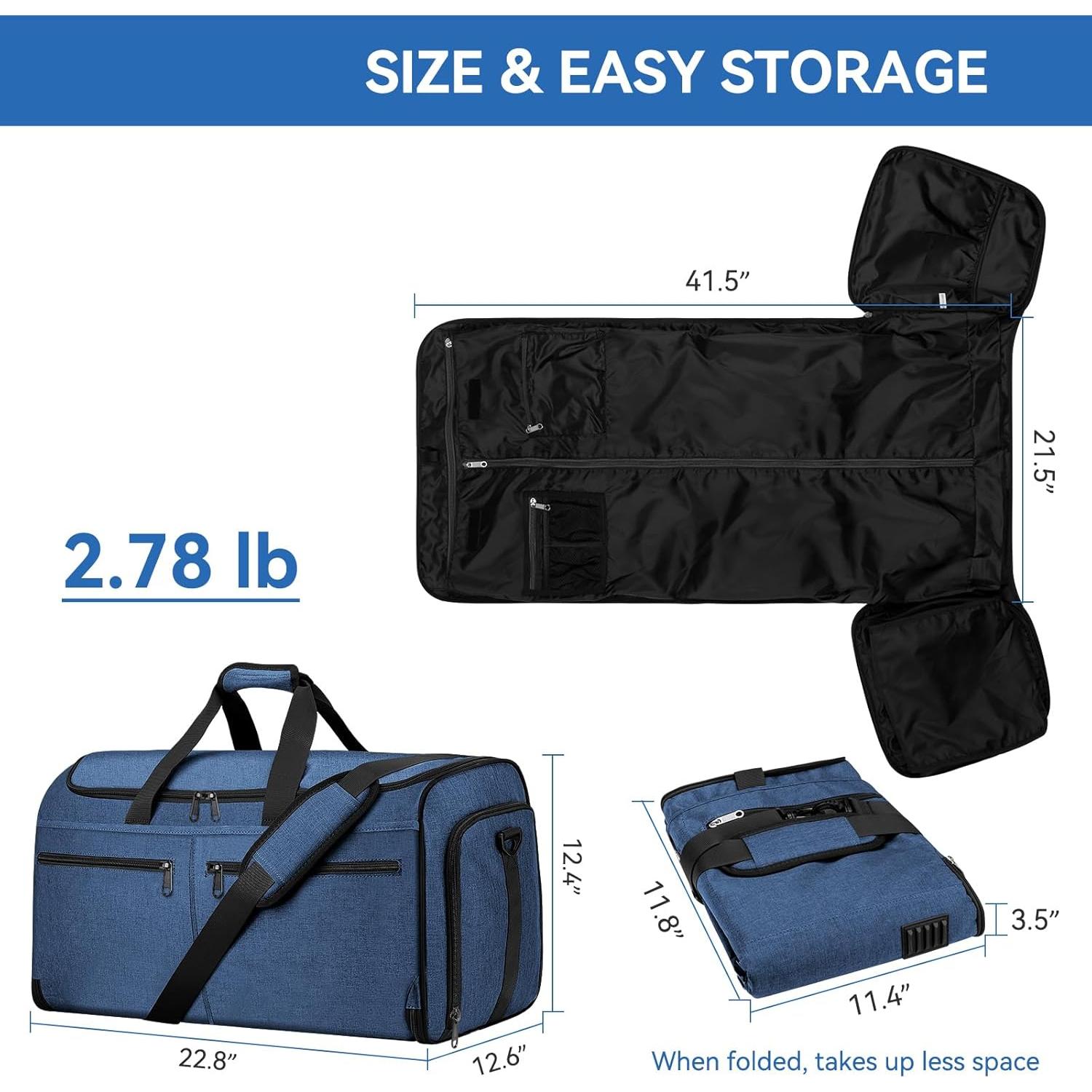 Bolsa de viaje Bukere 3 en 1, mochila azul oscuro 55L