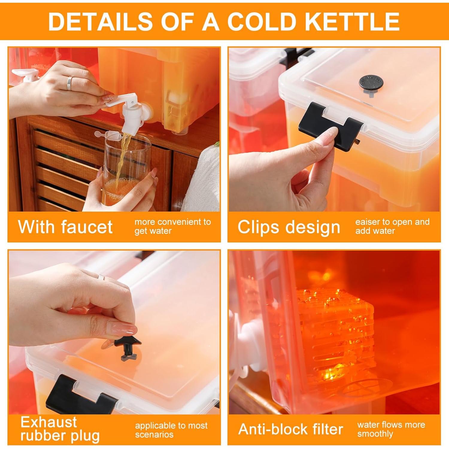 Dispensador de Bebidas Zhehao 5.7L con Grifo y Tapas - 2 Pcs