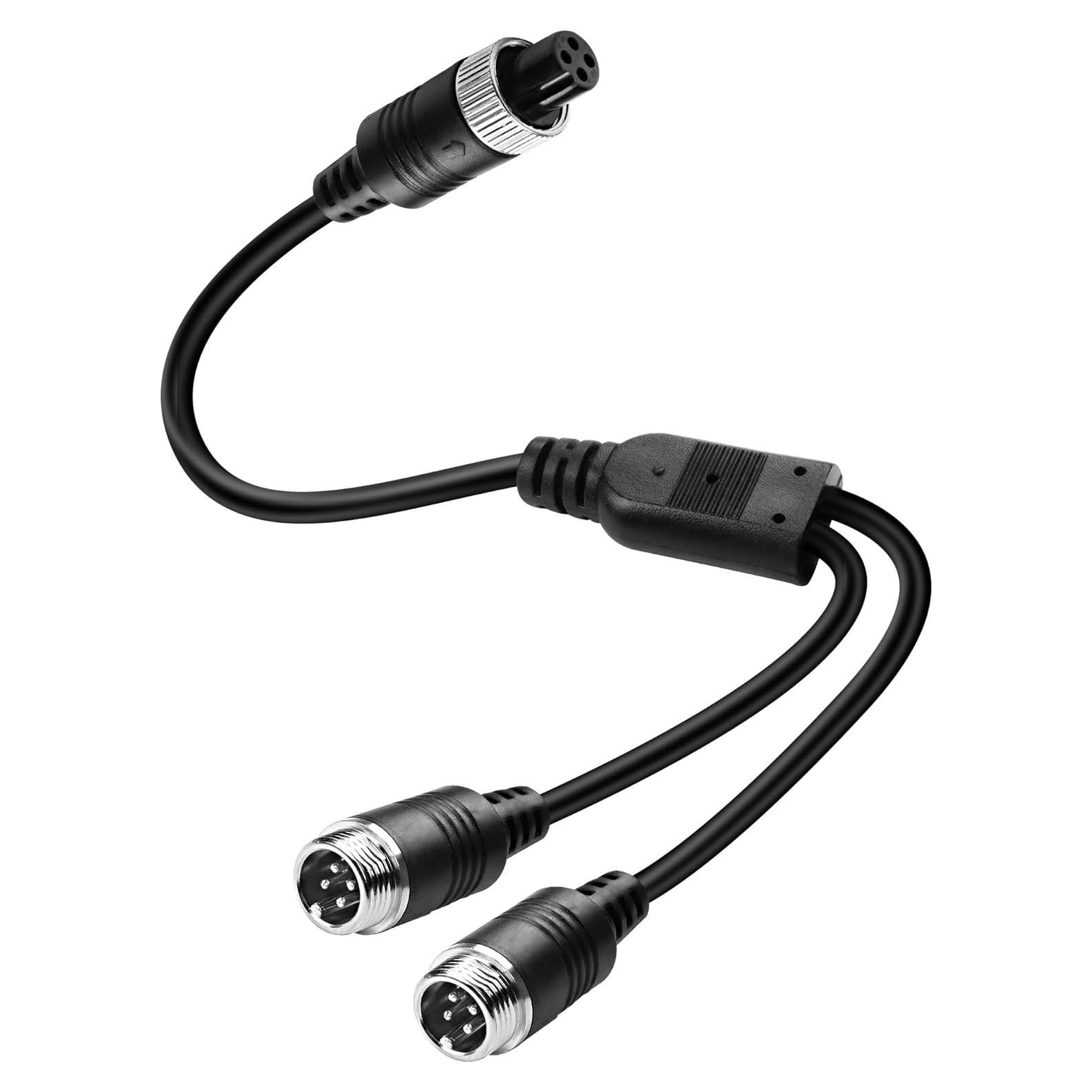 Cable de Video M12 4 Pines MEIRIYFA 40CM Divisor Y para Coche