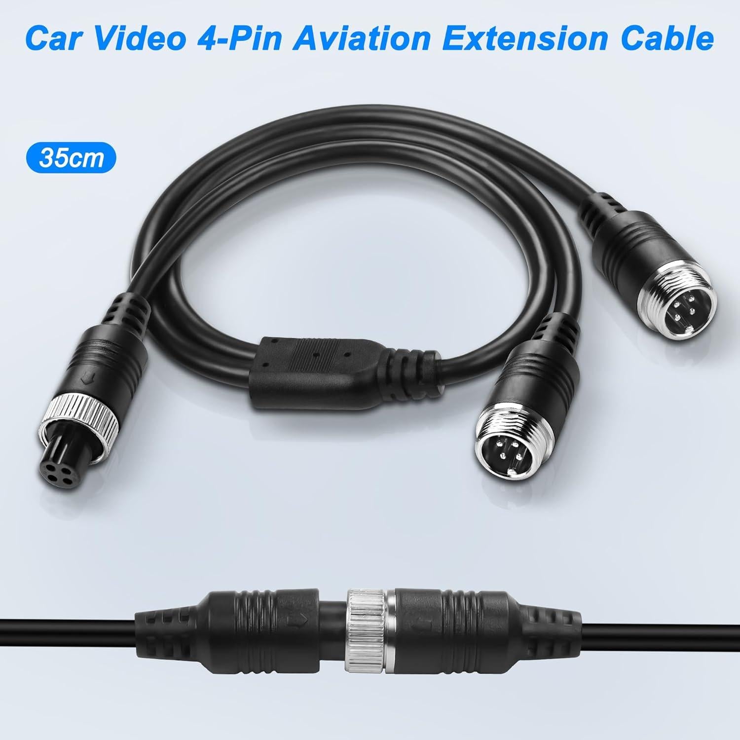Cable de Video M12 4 Pines MEIRIYFA 40CM Divisor Y para Coche