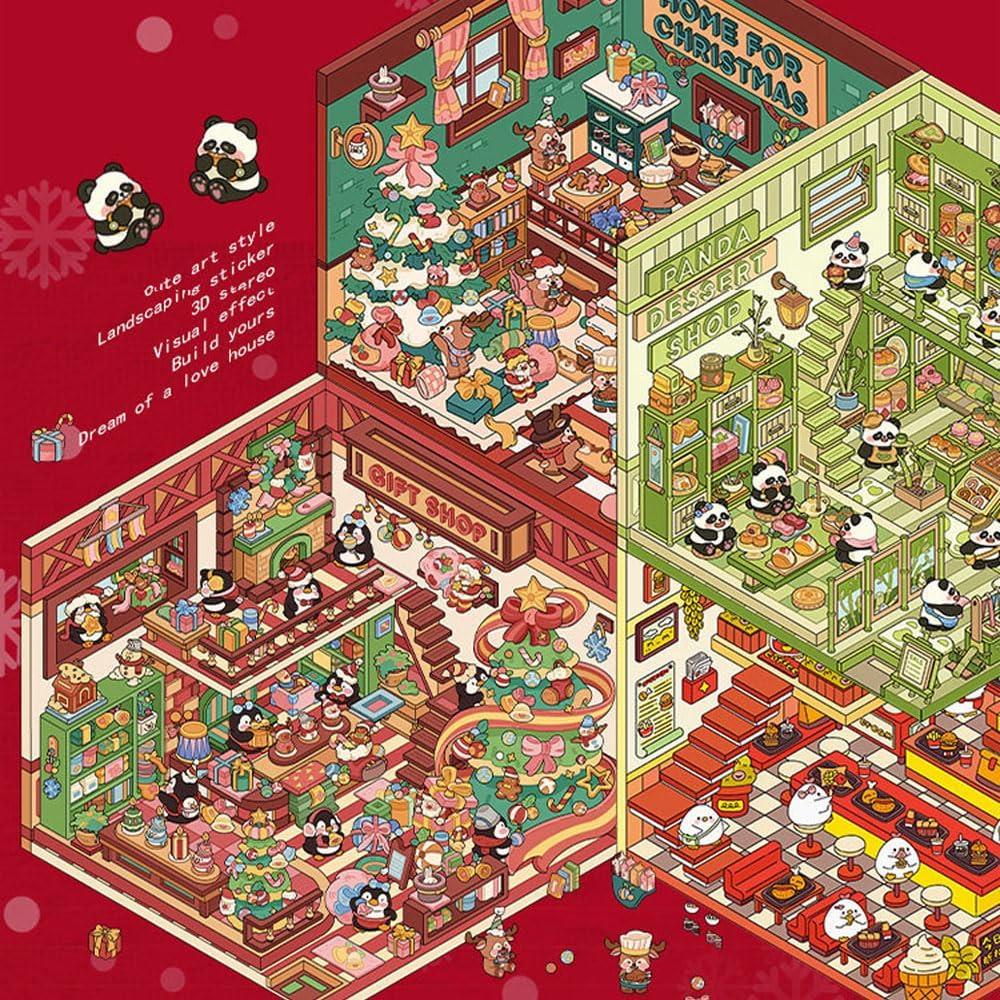 Pegatinas 3D Navideñas iSkelter - 4 Juegos para Adultos y Niños