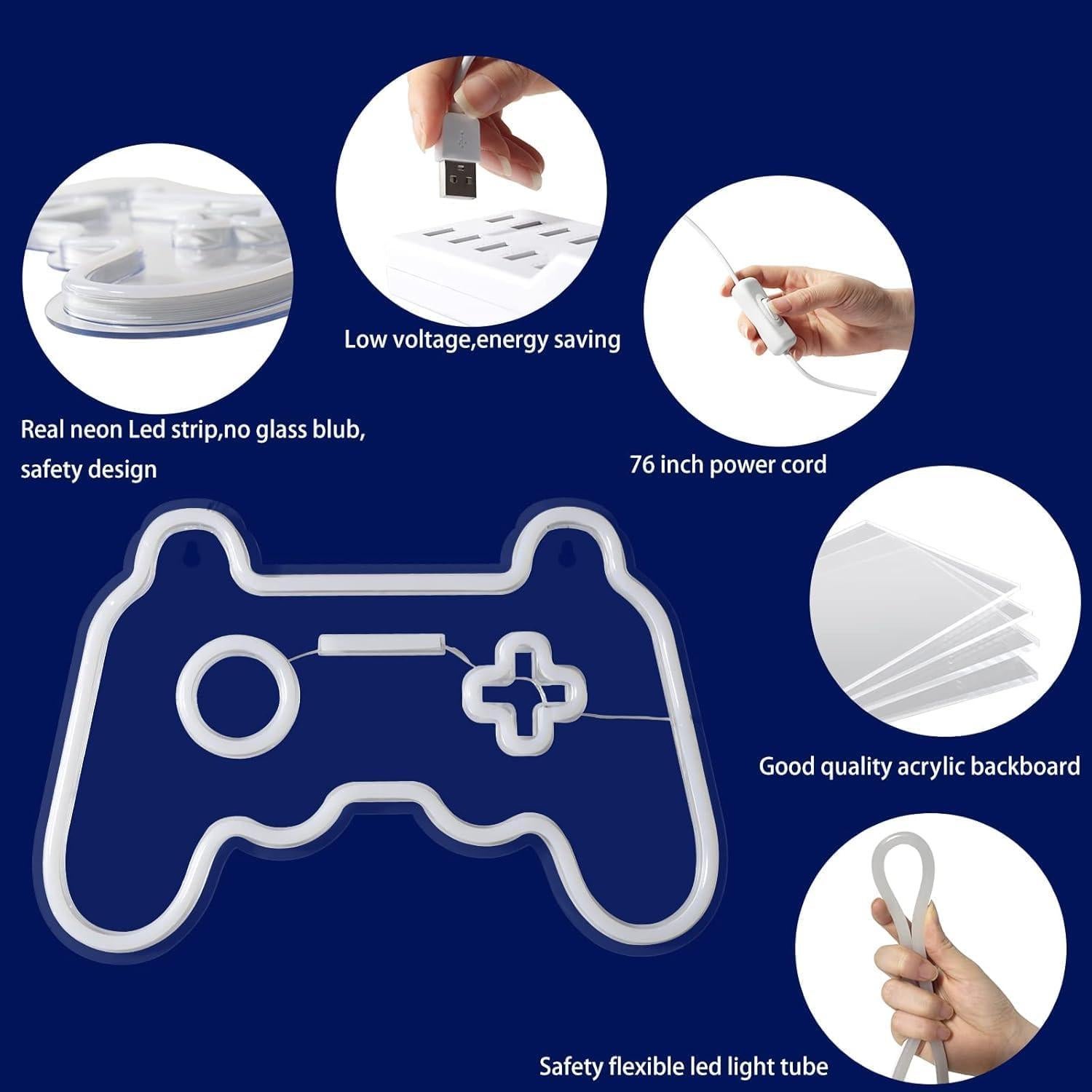 Luz de Neón LED Gamepad SHANGREN Azul 30.48x10.16 cm