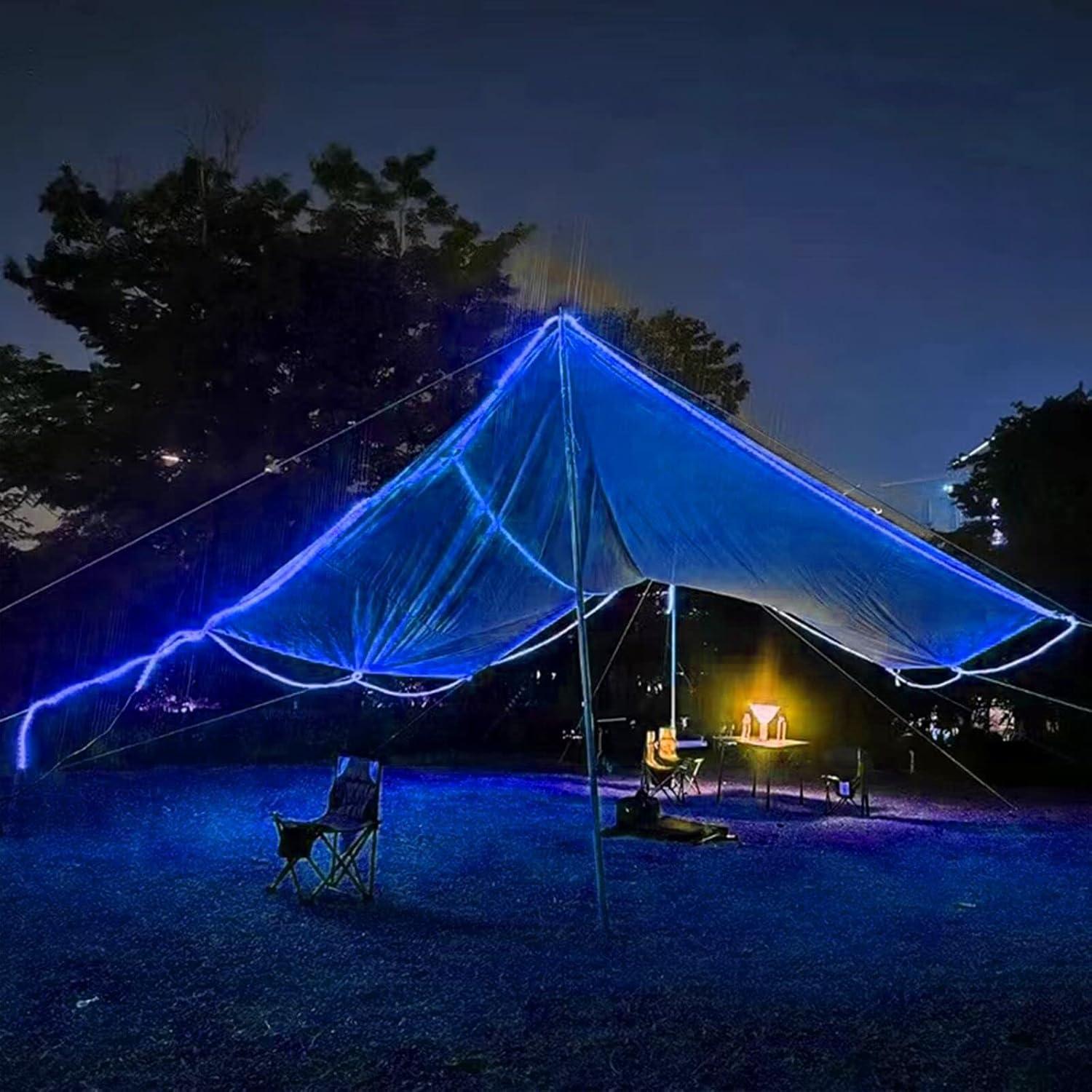 Tira de Luz Neón LED LAMPHOME 5.49M Azul Impermeable 120 LEDs