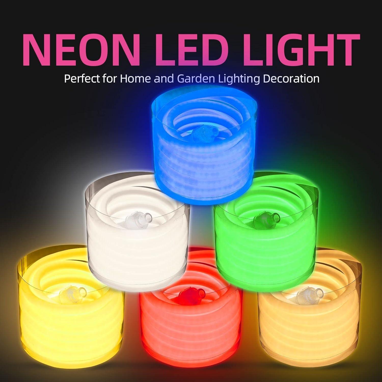 Tira de Luz Neón LED LAMPHOME 5.49M Azul Impermeable 120 LEDs