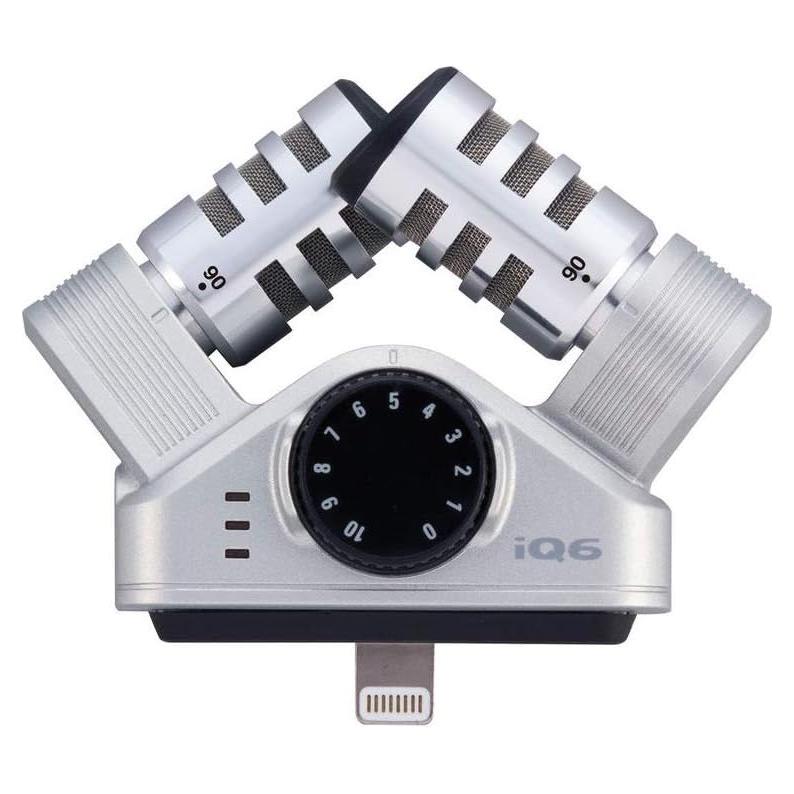 Micrófono Estéreo X/Y Zoom iQ6 para iPhone/iPad Plata