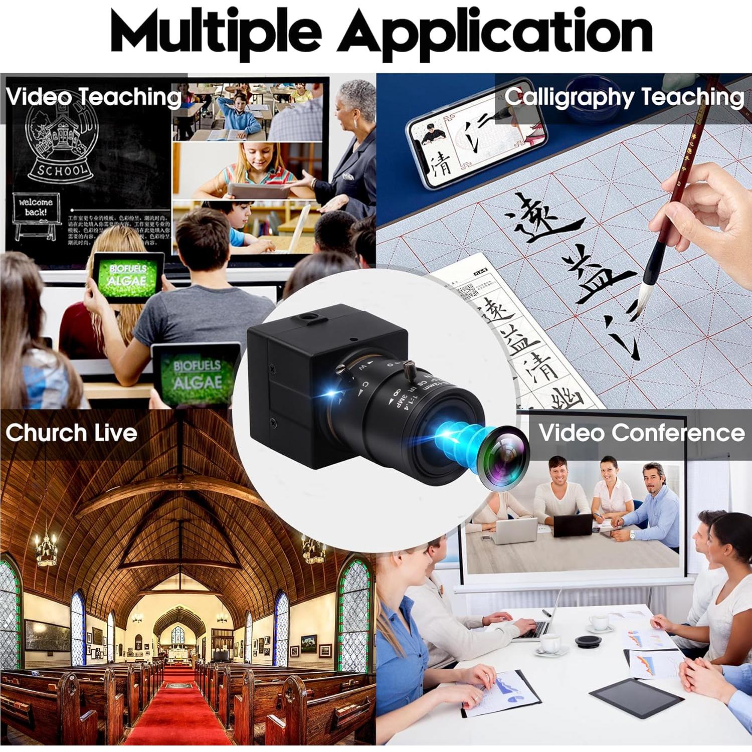 Cámara USB 4K IFWATER Lente Varifocal 2.8-12mm 2160P