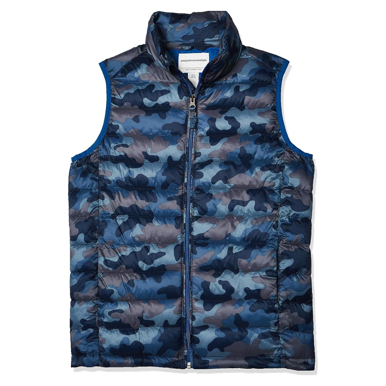 Chaleco Acolchado con Capucha Amazon Essentials Niños Camo Azul