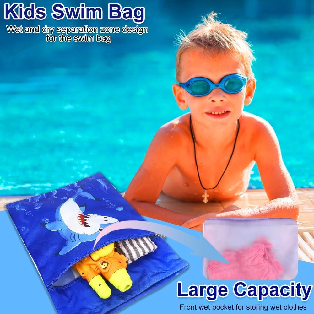 Mochila con cordón Luchike Tiburón Azul 33.8x45cm Impermeable