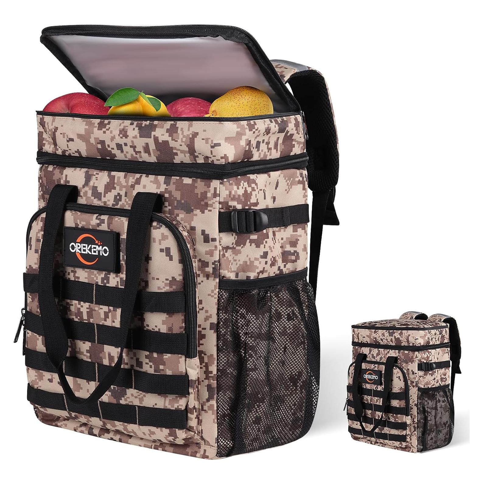 Mochila Enfriadora Orekemo 25L Impermeable Camo Marrón