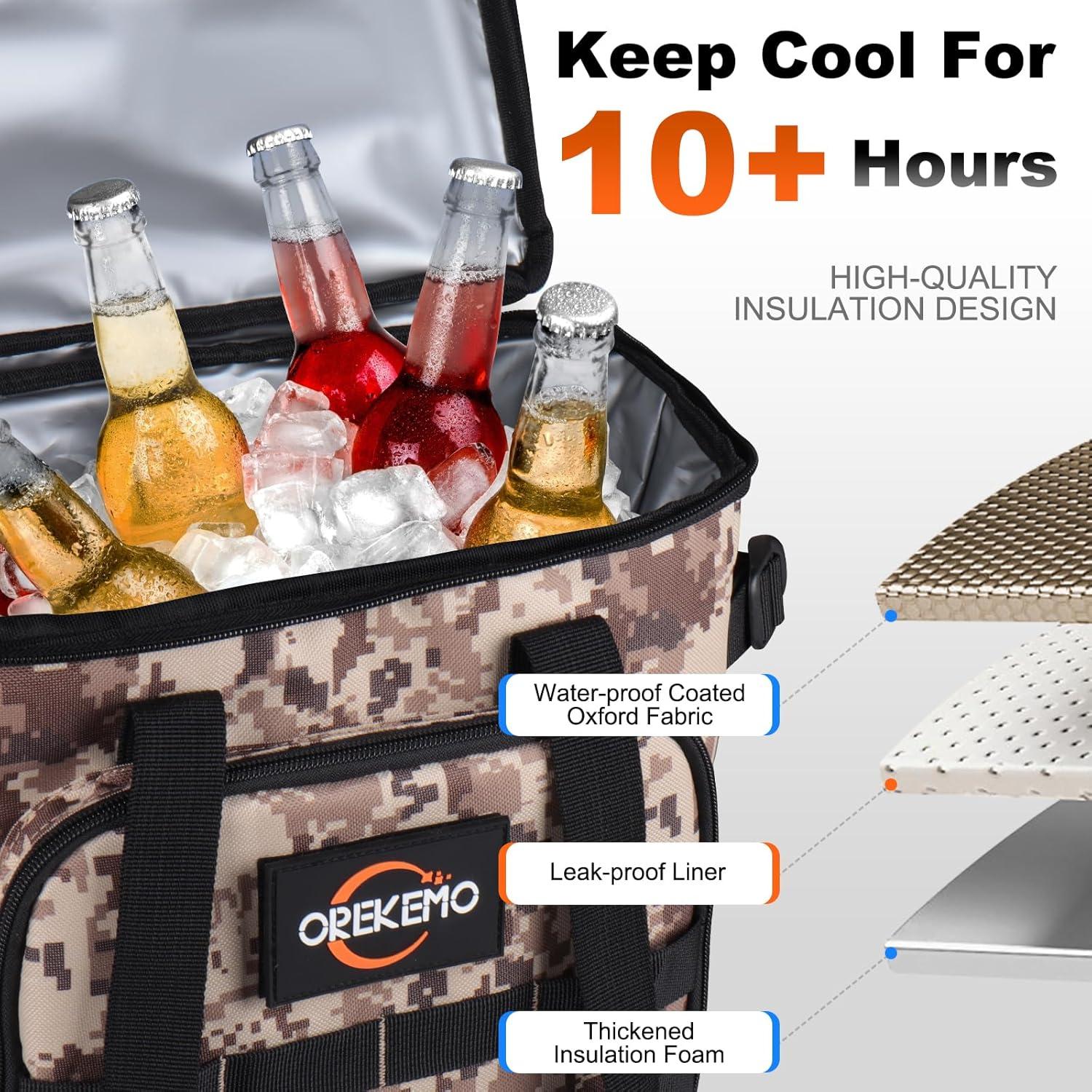 Mochila Enfriadora Orekemo 25L Impermeable Camo Marrón