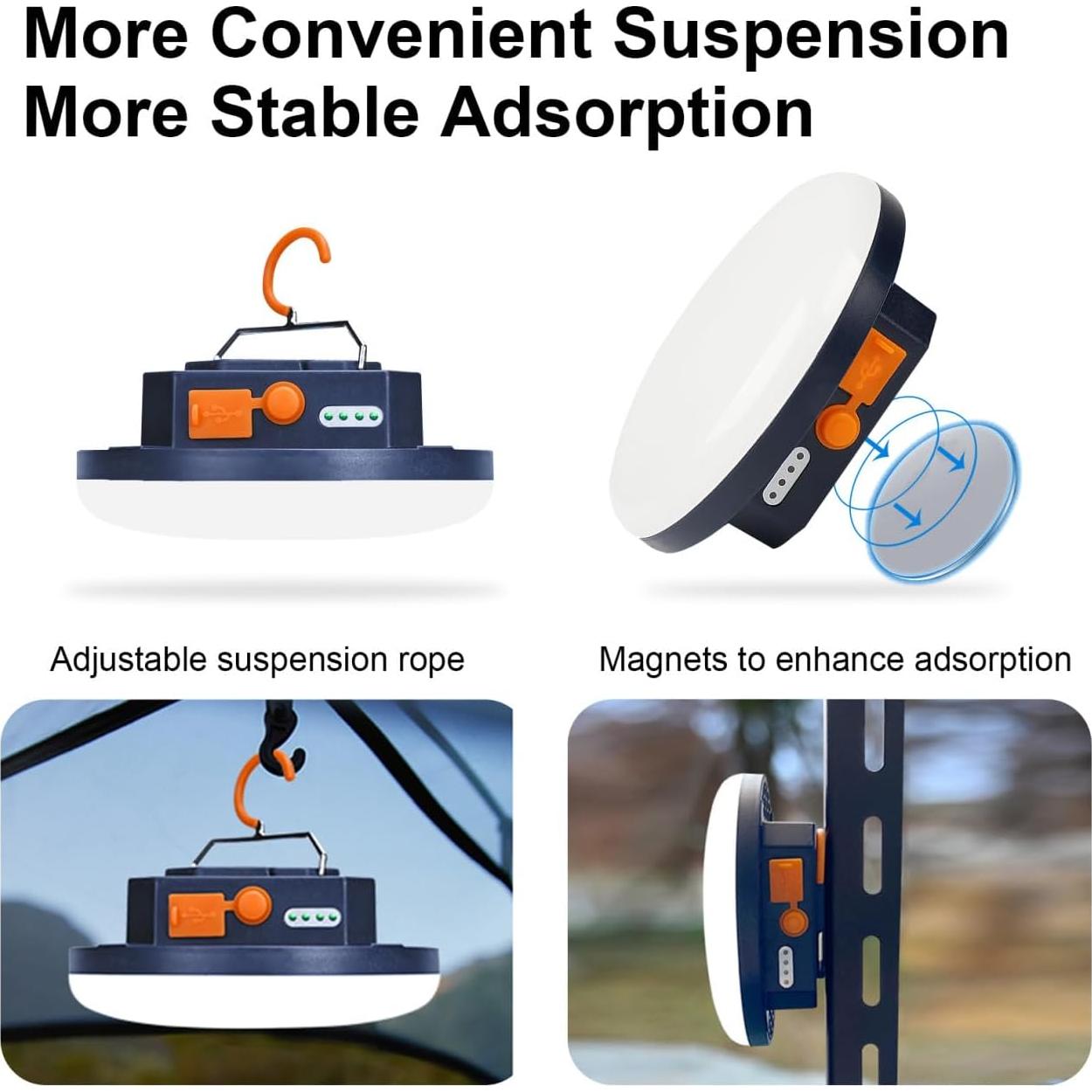 Lámpara de Camping Recargable 10000mAh Zm-8714 Luz Roja 3000LM