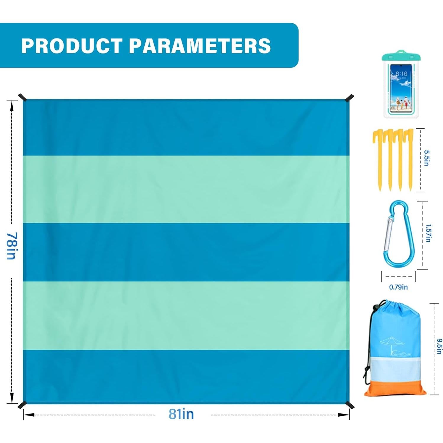 Manta de Playa Extra Grande Famstar 200x205 cm Impermeable