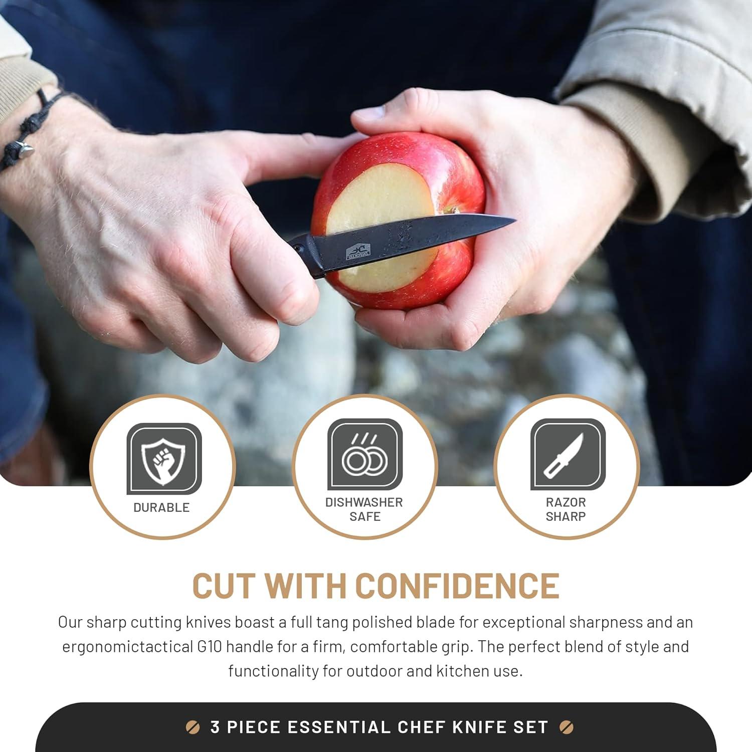 Juego de cuchillos de cocina DFACKTO 3 piezas acero inoxidable