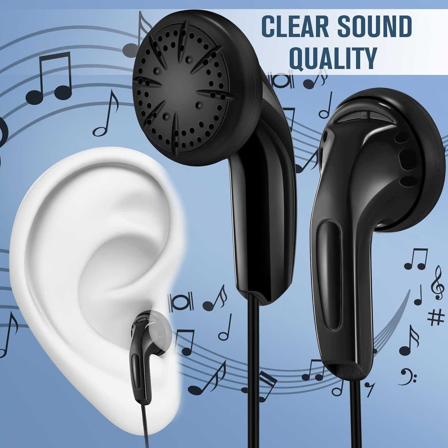 Auriculares Konohan KQ1554 para Estudiantes - 100 Piezas Blancos