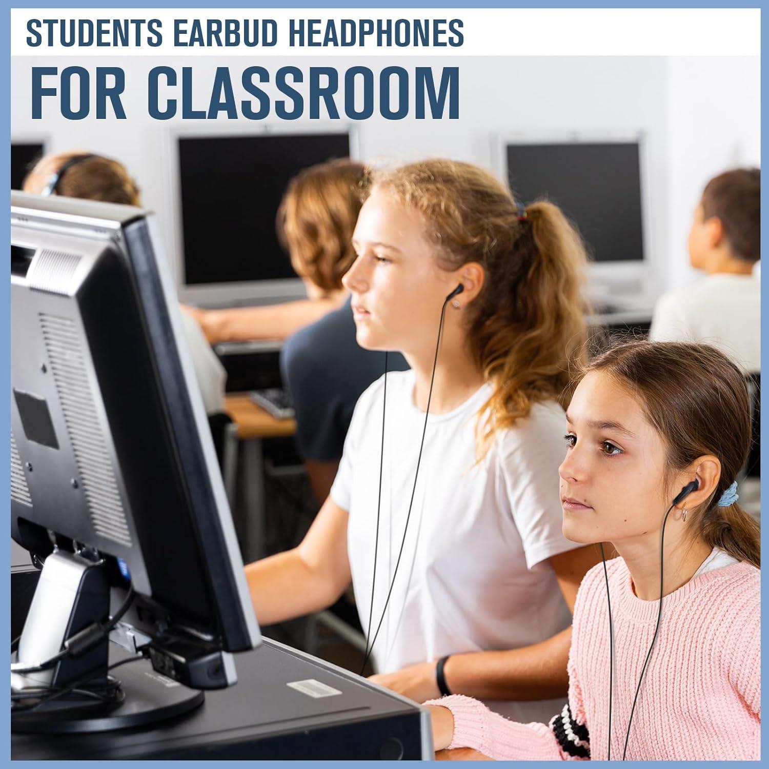 Auriculares Konohan KQ1554 para Estudiantes - 100 Piezas Blancos