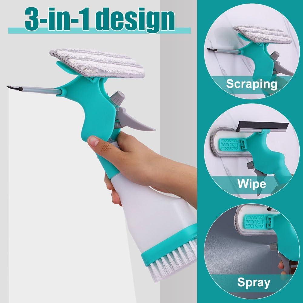 Limpiador de Ventanas 4 en 1 MiOYOOW con Spray y Cepillo