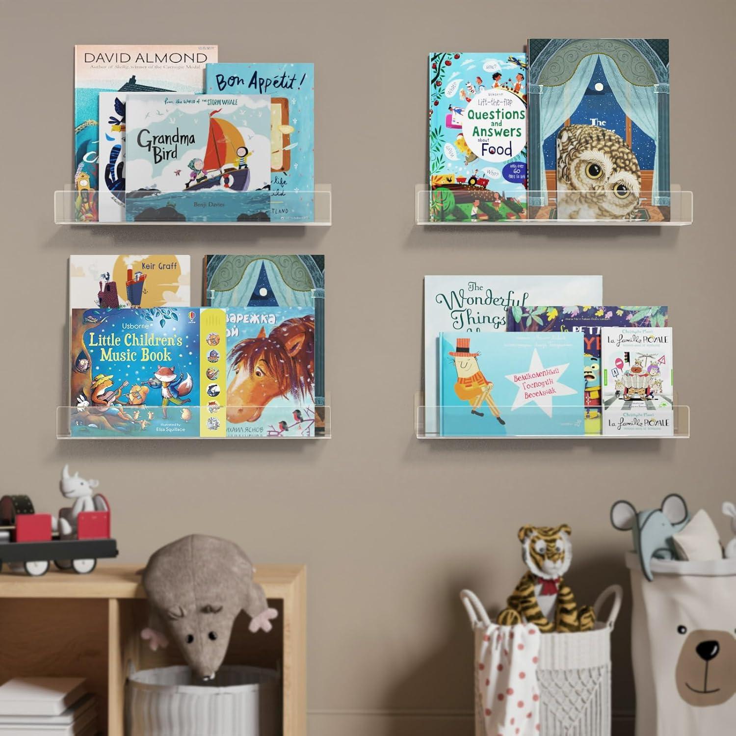 Estanterías Flotantes de Acrílico NIUBEE 4 Unidades 41.91 cm