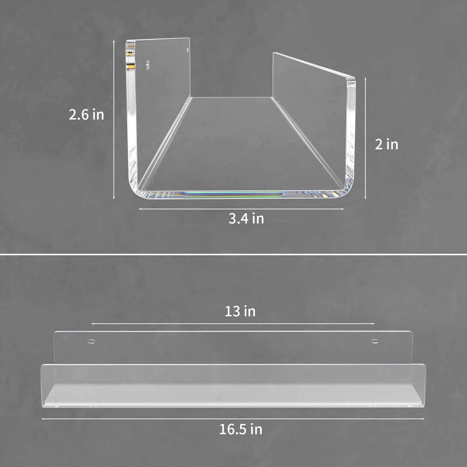 Estanterías Flotantes de Acrílico NIUBEE 4 Unidades 41.91 cm