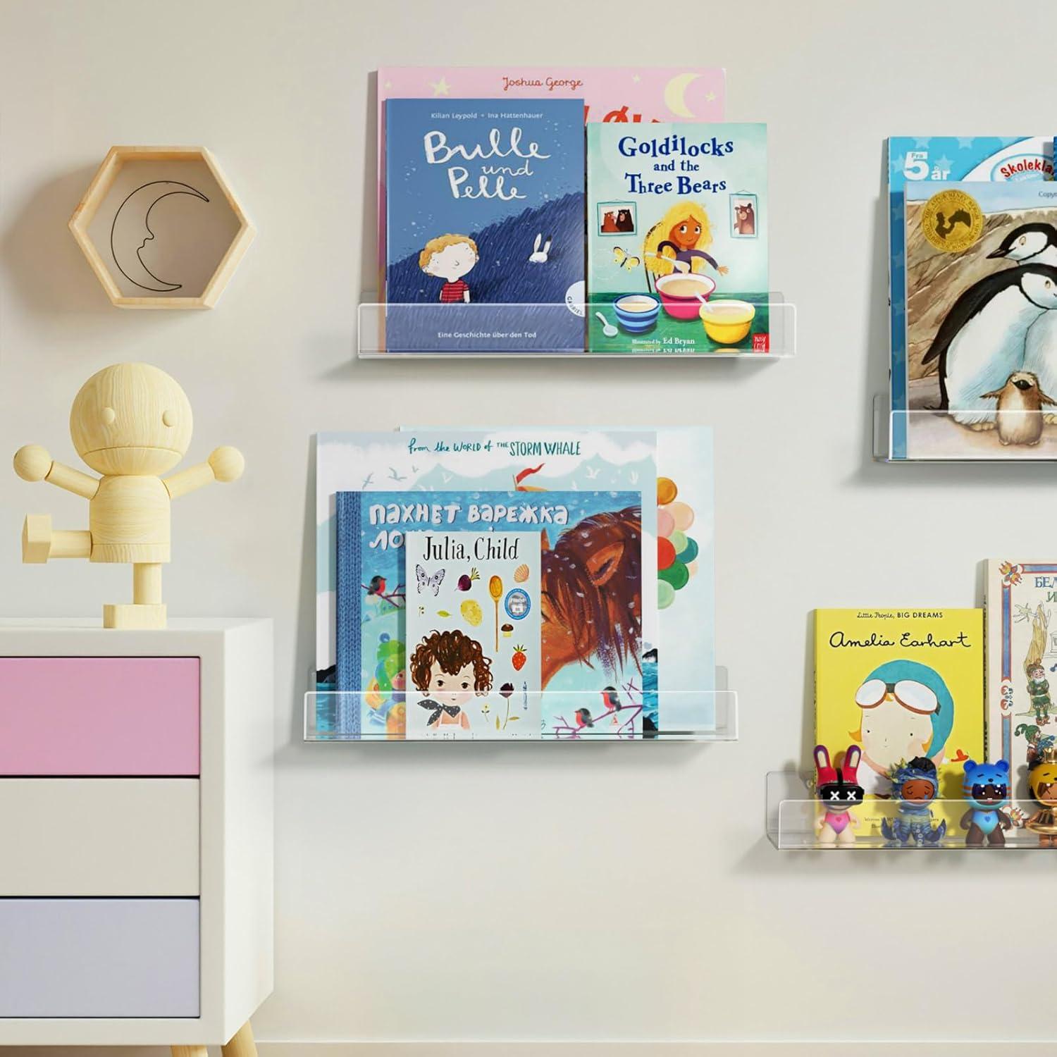 Estanterías Flotantes de Acrílico NIUBEE 4 Unidades 41.91 cm