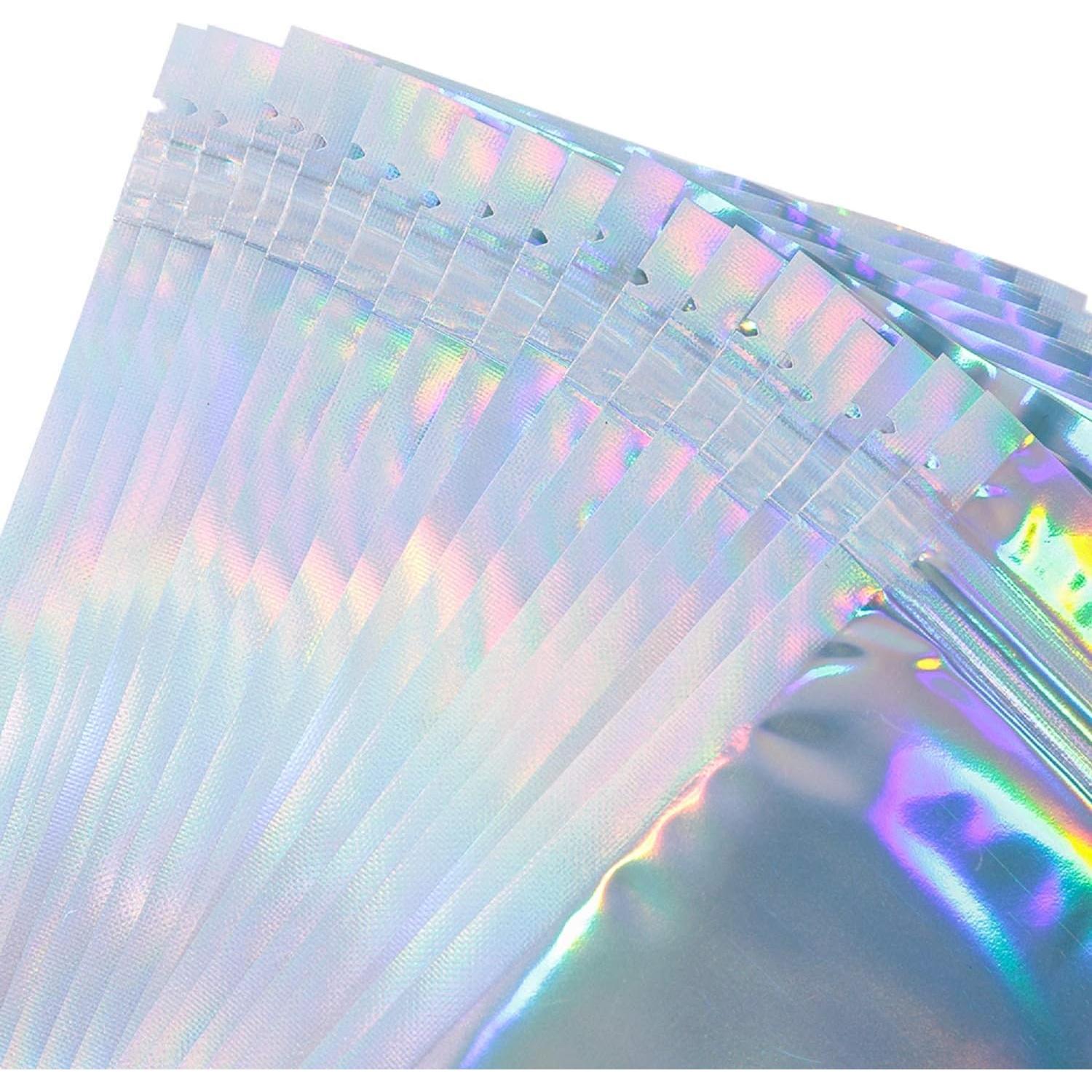200 Bolsas Mylar Holográficas 3x4" Reutilizables con Cierre Zip
