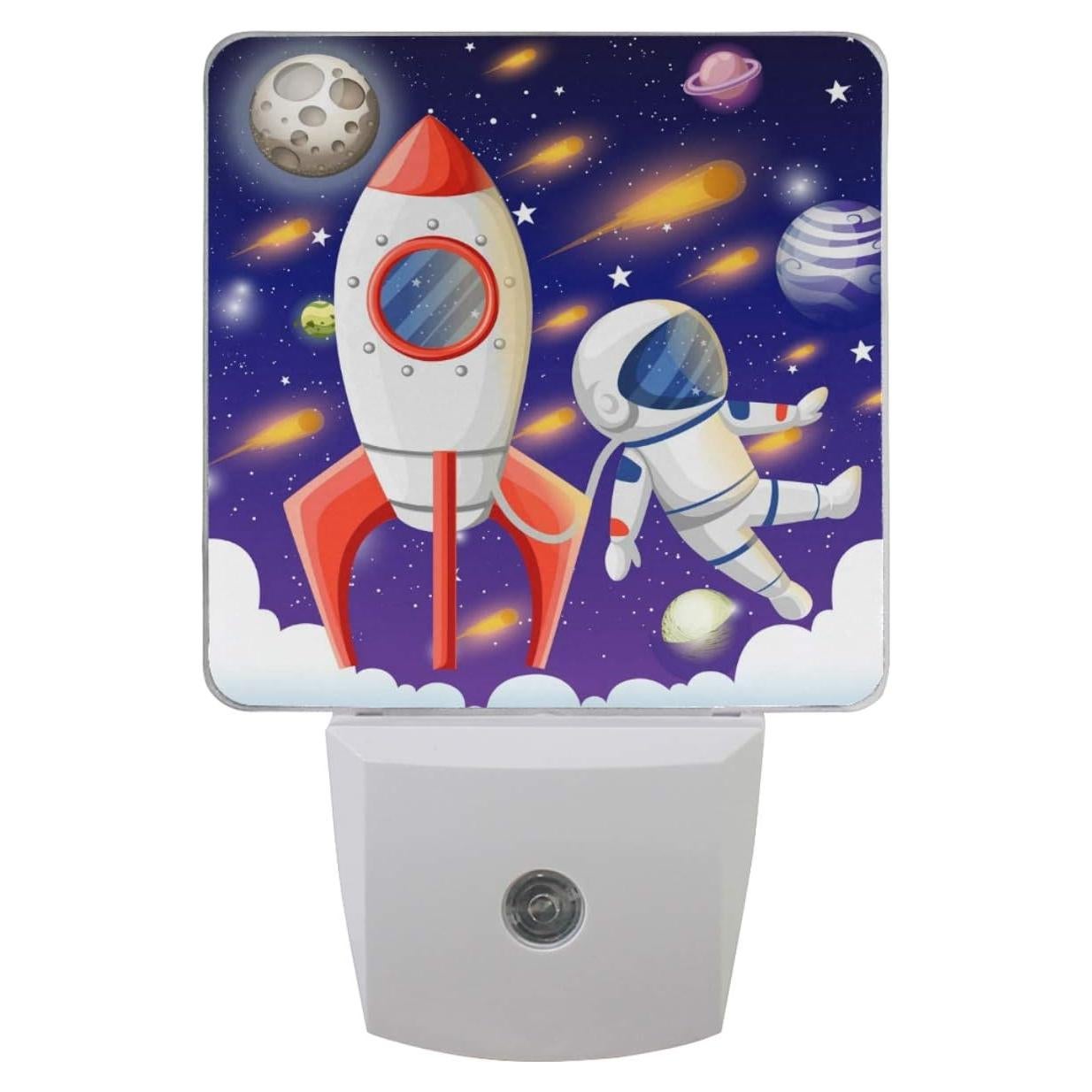 Luz Nocturna LED Pfrewn Cohete Espacio Set 2 Unidades