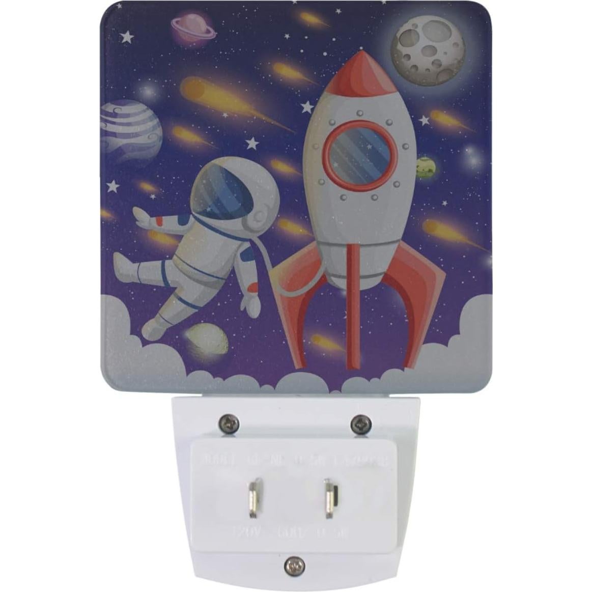 Luz Nocturna LED Pfrewn Cohete Espacio Set 2 Unidades