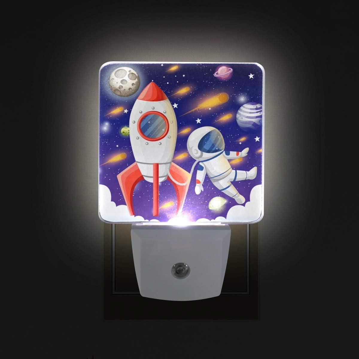 Luz Nocturna LED Pfrewn Cohete Espacio Set 2 Unidades