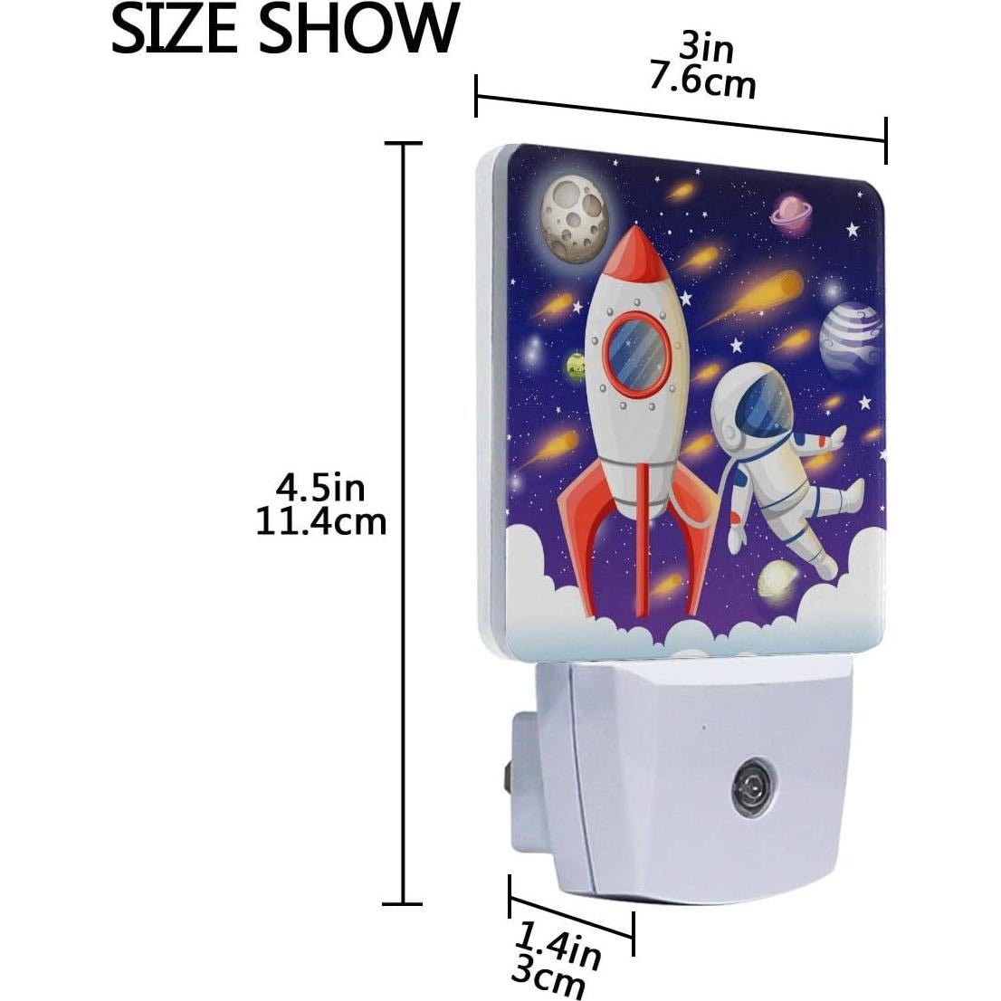 Luz Nocturna LED Pfrewn Cohete Espacio Set 2 Unidades