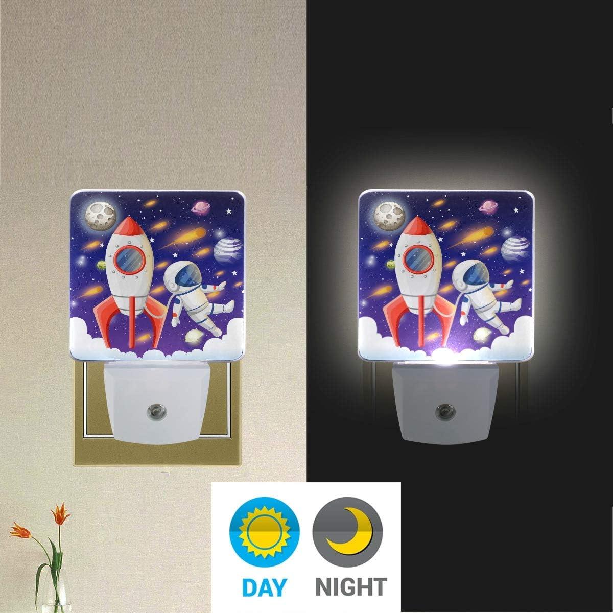 Luz Nocturna LED Pfrewn Cohete Espacio Set 2 Unidades