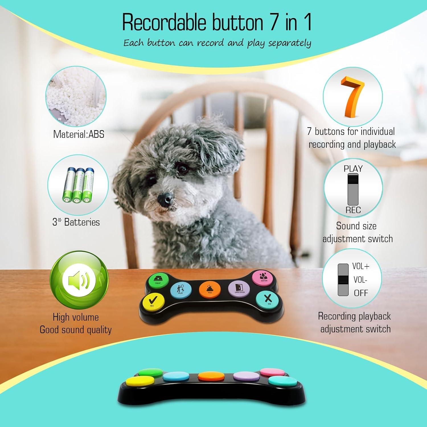 Botones de Comunicación para Perros ANLIKY Set de 7 Grabables